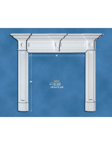 FIREPLACE PLASTER CERAMIZZATO ART.C L. cm.128 x h.115 x p.19,5 FIREPLACE PLASTER CERAMIZZATO ART.C L. cm.128 x h.115 x p.19,5