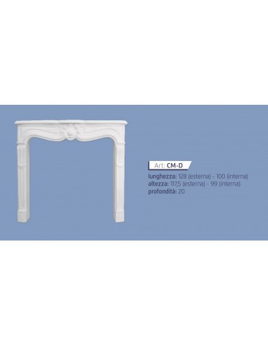 FIREPLACE PLASTER CERAMIZZATO ART.C L. cm.128 x h.115 x p.19,5 FIREPLACE PLASTER CERAMIZZATO ART.C L. cm.128 x h.115 x p.19,5