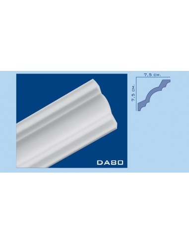 Cornice in polistirolo e polistirene estruso 75x75 h.200 ART.DA80 Confezione 10 mt (5 Aste) Cornice in polistirolo e polistirene estruso 75x75 h.200 ART.DA80 Confezione 10 mt (5 Aste)